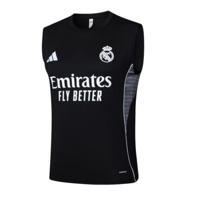 Alternative view of Real Madrid 2025 2026 Black Dark Short Jersey Tank Top Soccer Training Suit