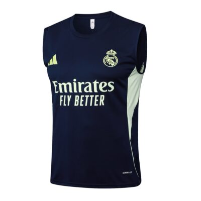 Alternative view of Real Madrid 2025 2026 Dark Blue Short Jersey Tank Top Soccer Training Suit