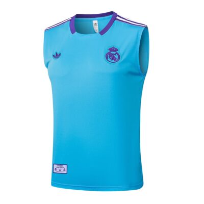 Alternative view of Real Madrid 2025 2026 Sky Blue Short Jersey Tank Top Soccer Training Suit