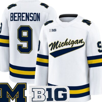 Red Berenson Jersey 9 Michigan Wolverines Hockey 2025-26 Premium Vapor Patch All Stitched