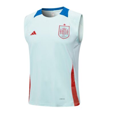 Alternative view of Spain 2024 2025 White Short Jersey Tank Top Soccer Training Suit