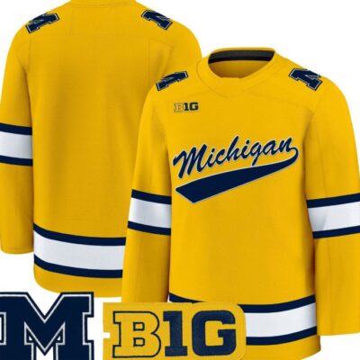 Team Jersey Michigan Wolverines Hockey 2025-26 Premium Vapor Patch All Stitched
