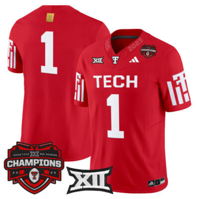 Texas Tech Red Raiders 2025 Big 12 Champions Vapor Limited Jersey - Red / #1 Team