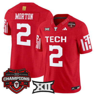 Texas Tech Red Raiders 2025 Big 12 Champions Vapor Limited Jersey - Red / Behren Morton