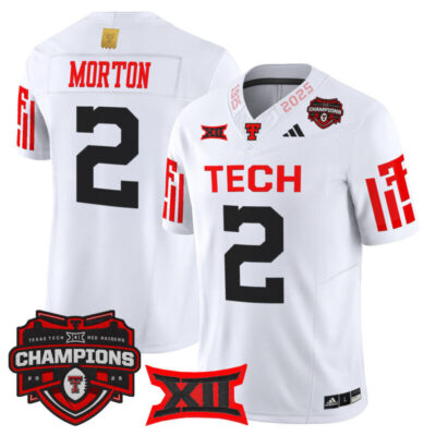 Texas Tech Red Raiders 2025 Big 12 Champions Vapor Limited Jersey - White / Behren Morton