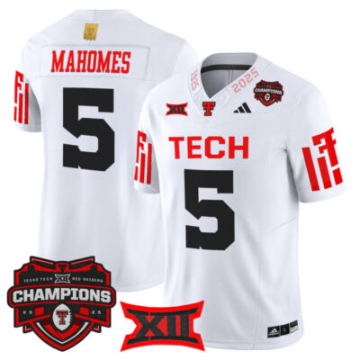 Texas Tech Red Raiders 2025 Big 12 Champions Vapor Limited Jersey - White / Patrick Mahomes