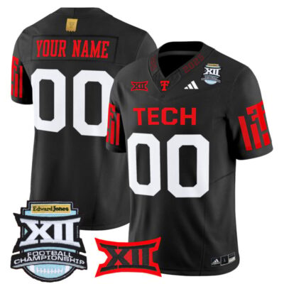 Texas Tech Red Raiders 2025 Big 12 Championship Vapor Limited Custom Jersey - Black
