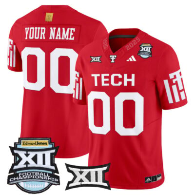 Texas Tech Red Raiders 2025 Big 12 Championship Vapor Limited Custom Jersey - Red