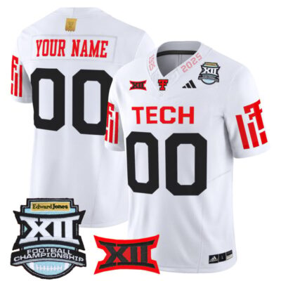 Texas Tech Red Raiders 2025 Big 12 Championship Vapor Limited Custom Jersey - White