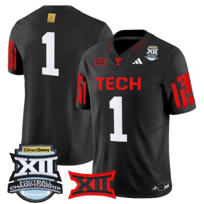 Texas Tech Red Raiders 2025 Big 12 Championship Vapor Limited Jersey - Black / #1 Team