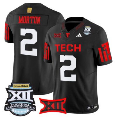 Texas Tech Red Raiders 2025 Big 12 Championship Vapor Limited Jersey - Black / Behren Morton