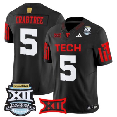 Texas Tech Red Raiders 2025 Big 12 Championship Vapor Limited Jersey - Black / Michael Crabtree