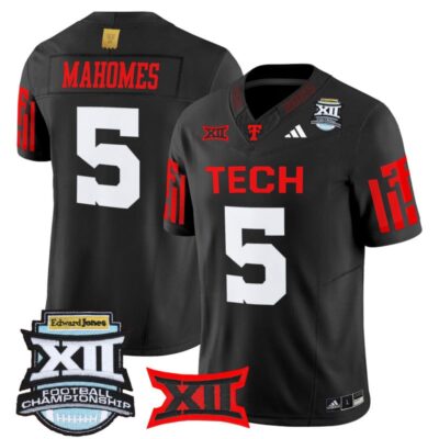 Texas Tech Red Raiders 2025 Big 12 Championship Vapor Limited Jersey - Black / Patrick Mahomes
