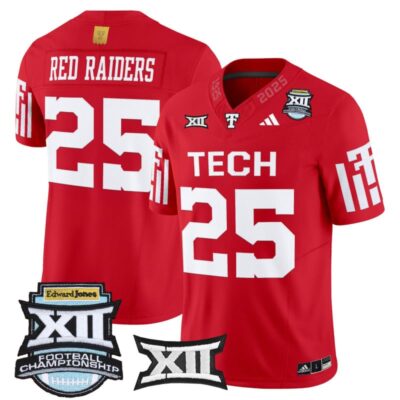 Texas Tech Red Raiders 2025 Big 12 Championship Vapor Limited Jersey - Red / #25 Red Raiders