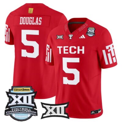 Texas Tech Red Raiders 2025 Big 12 Championship Vapor Limited Jersey - Red / Caleb Douglas