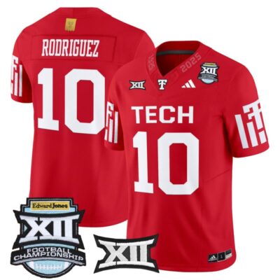 Texas Tech Red Raiders 2025 Big 12 Championship Vapor Limited Jersey - Red / Jacob Rodriguez