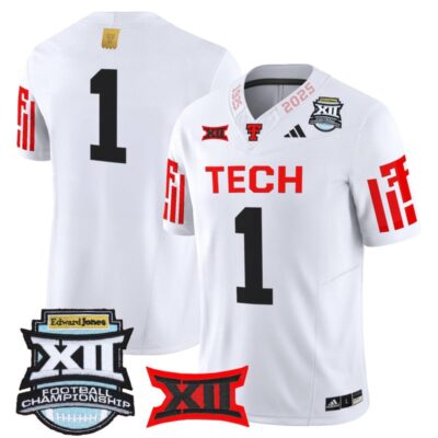 Texas Tech Red Raiders 2025 Big 12 Championship Vapor Limited Jersey - White / #1 Team