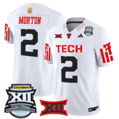 Texas Tech Red Raiders 2025 Big 12 Championship Vapor Limited Jersey - White / Behren Morton