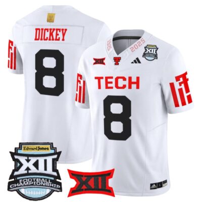 Texas Tech Red Raiders 2025 Big 12 Championship Vapor Limited Jersey - White / Cameron Dickey