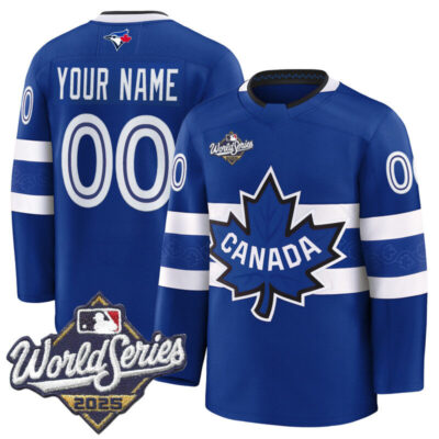 Toronto Blue Jays 2025 World Series Premium Custom Jersey - Canada Hockey Style - Royal