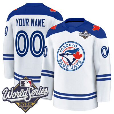 Toronto Blue Jays 2025 World Series Premium Custom Jersey - Hockey Style - Stitched - White