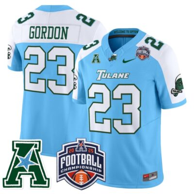 Tulane Green Wave 2025 AAC Championship Vapor Limited Jersey - Blue Alternate / Javin Gordon