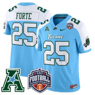 Tulane Green Wave 2025 AAC Championship Vapor Limited Jersey - Blue Alternate / Matt Forte
