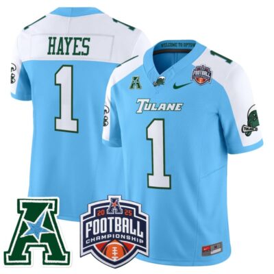 Tulane Green Wave 2025 AAC Championship Vapor Limited Jersey - Blue Alternate / Omari Hayes