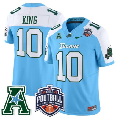 Tulane Green Wave 2025 AAC Championship Vapor Limited Jersey - Blue Alternate / Shaun King