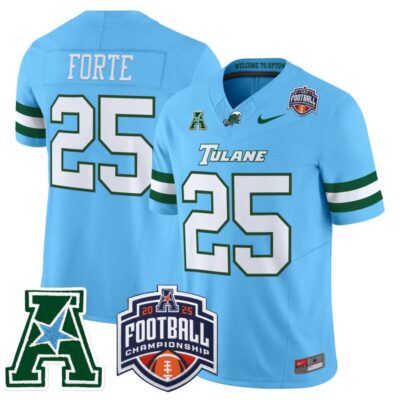 Tulane Green Wave 2025 AAC Championship Vapor Limited Jersey - Blue / Matt Forte