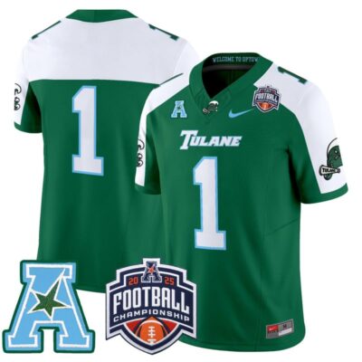 Tulane Green Wave 2025 AAC Championship Vapor Limited Jersey - Green Alternate / #1 Team