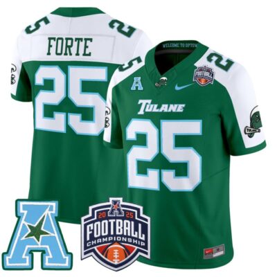 Tulane Green Wave 2025 AAC Championship Vapor Limited Jersey - Green Alternate / Matt Forte