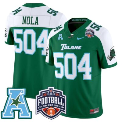 Tulane Green Wave 2025 AAC Championship Vapor Limited Jersey - Green Alternate / NOLA 504
