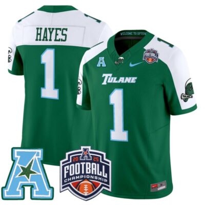Tulane Green Wave 2025 AAC Championship Vapor Limited Jersey - Green Alternate / Omari Hayes