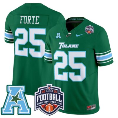 Tulane Green Wave 2025 AAC Championship Vapor Limited Jersey - Green / Matt Forte
