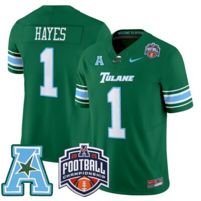 Tulane Green Wave 2025 AAC Championship Vapor Limited Jersey - Green / Omari Hayes
