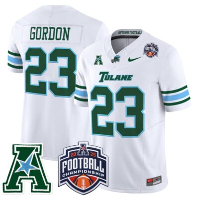 Tulane Green Wave 2025 AAC Championship Vapor Limited Jersey - White / Javin Gordon
