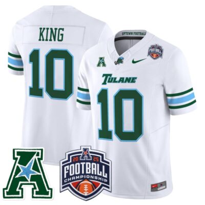 Tulane Green Wave 2025 AAC Championship Vapor Limited Jersey - White / Shaun King