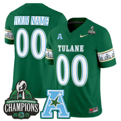 Tulane Green Wave 'City Edition' Vapor Limited Custom Jersey - 2025 AAC Champions Patch - Green