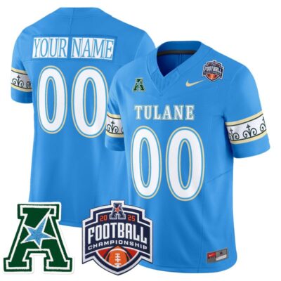 Tulane Green Wave 'City Edition' Vapor Limited Custom Jersey - 2025 AAC Championship Patch - Blue