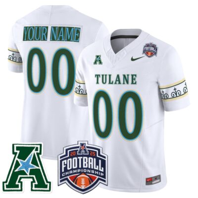 Tulane Green Wave 'City Edition' Vapor Limited Custom Jersey - 2025 AAC Championship Patch - White