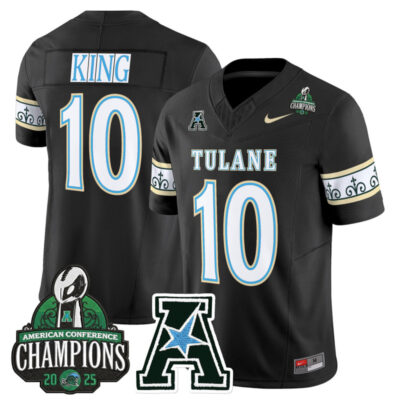 Tulane Green Wave 'City Edition' Vapor Limited Jersey - 2025 AAC Champions Patch - Black / Shaun King
