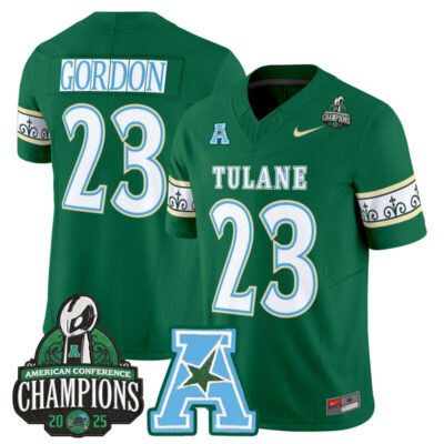 Tulane Green Wave 'City Edition' Vapor Limited Jersey - 2025 AAC Champions Patch - Green / Javin Gordon