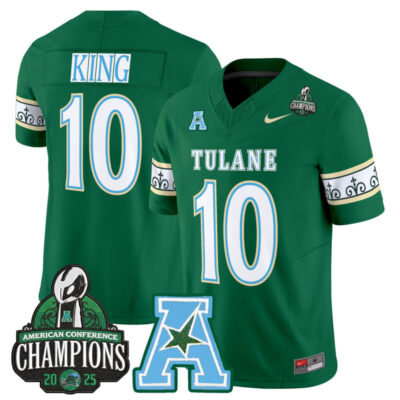 Tulane Green Wave 'City Edition' Vapor Limited Jersey - 2025 AAC Champions Patch - Green / Shaun King