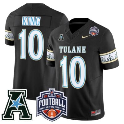 Tulane Green Wave 'City Edition' Vapor Limited Jersey - 2025 AAC Championship Patch - Black / Shaun King