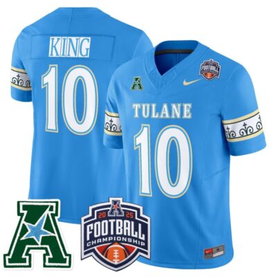 Tulane Green Wave 'City Edition' Vapor Limited Jersey - 2025 AAC Championship Patch - Blue / Shaun King