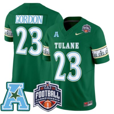 Tulane Green Wave 'City Edition' Vapor Limited Jersey - 2025 AAC Championship Patch - Green / Javin Gordon