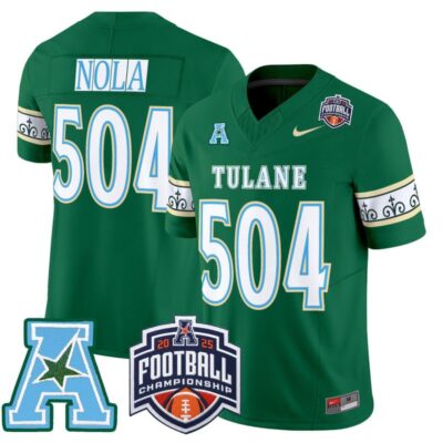 Tulane Green Wave 'City Edition' Vapor Limited Jersey - 2025 AAC Championship Patch - Green / NOLA 504