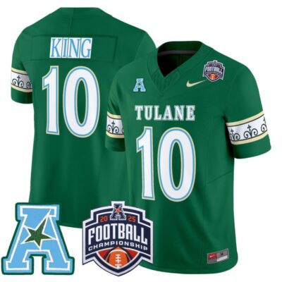 Tulane Green Wave 'City Edition' Vapor Limited Jersey - 2025 AAC Championship Patch - Green / Shaun King