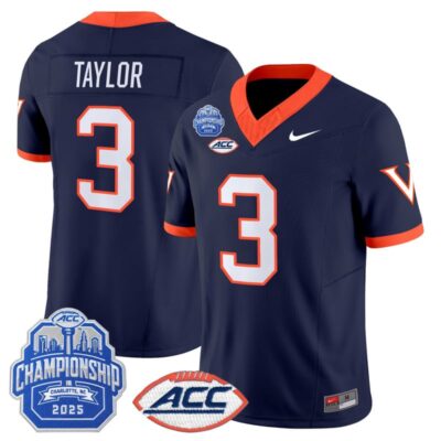 Virginia Cavaliers 1995 Throwbacks Vapor Limited Jersey - 2025 ACC Championship Patch - Navy / J'Mari Taylor